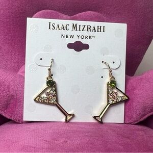 NEW Isaac Mizrahi Gold Tone Martini Earrings🍸✨